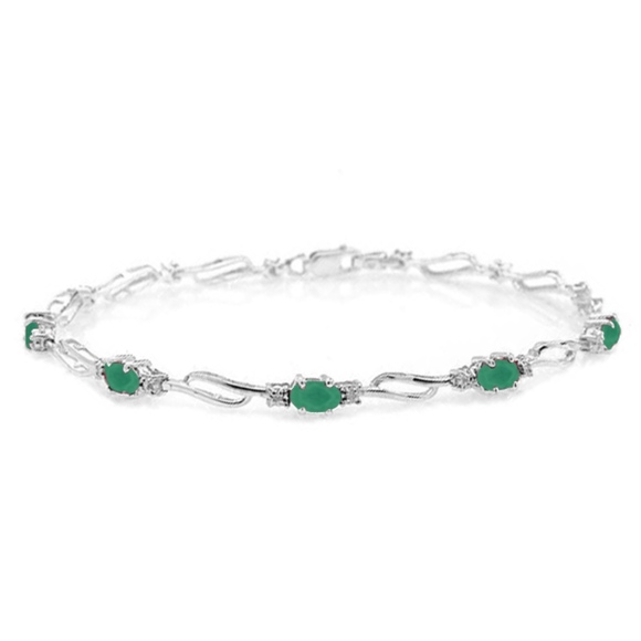 Galaxy Gold Products Jewelry - GOLD TENNIS BRACELET WITH EMERALDS & DIAMONDS